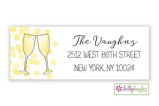 Champagne Toast - New Year Holiday - Address Labels