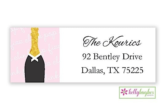 Clink Pop Fizz - New Year Holiday - Address Labels