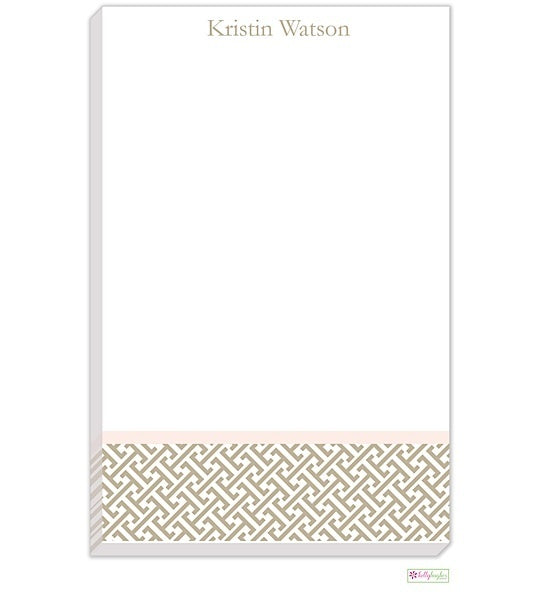 Personalized Greek Key Modern Notepad
