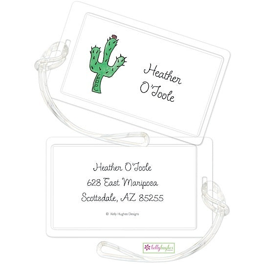 Personalized Blooming Cactus Classic Luggage Tags