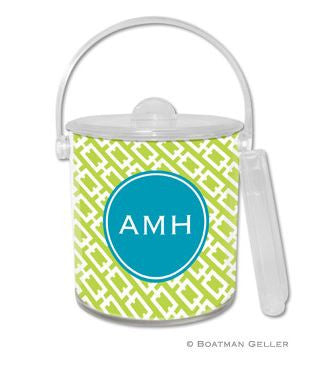 Chain Link Monogrammed Lucite Ice Bucket