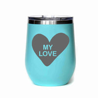 Candy Heart Stemless Wine Cup
