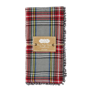 Plaid Pom Pom Trim Napkins