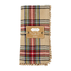 Plaid Pom Pom Trim Napkins
