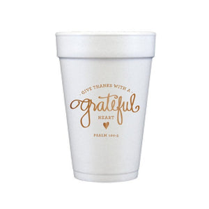 Grateful Heart Foam Cup