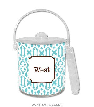 Cameron Monogrammed Lucite Ice Bucket