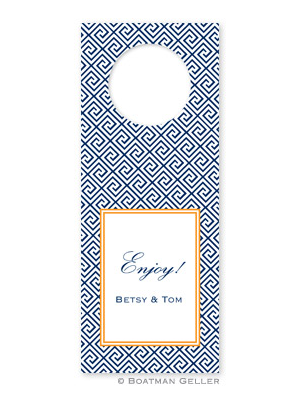 Greek Key Wine Tags