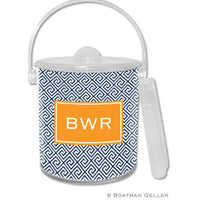 Greek Key Monogrammed Lucite Ice Bucket