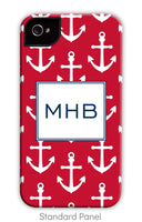 Bold Maroon Anchor Repeat Phone Case
