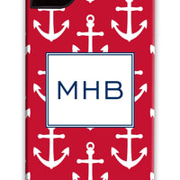 Bold Maroon Anchor Repeat Phone Case