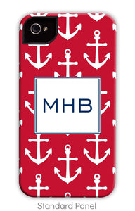 Bold Maroon Anchor Repeat Phone Case