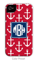 Bold Maroon Anchor Repeat Phone Case
