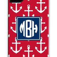 Bold Maroon Anchor Repeat Phone Case