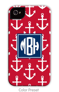 Bold Maroon Anchor Repeat Phone Case