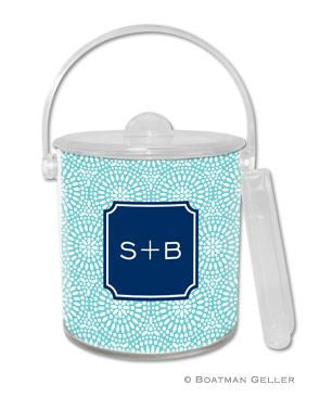 Bursts Monogrammed Lucite Ice Bucket