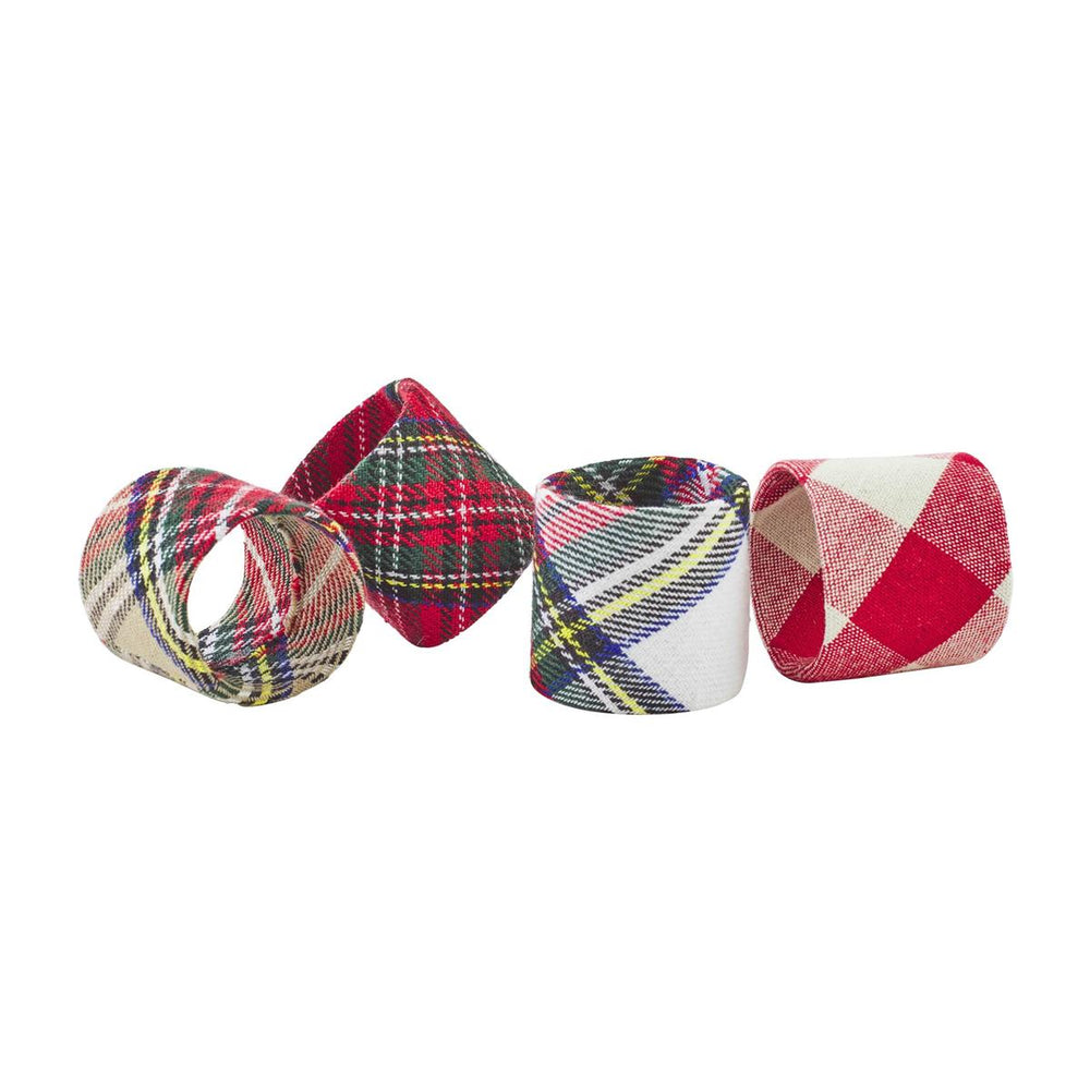 Tartan and Check Fabric Napkin Rings