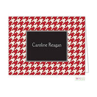 Red Houndstooth Modern Folded Notes