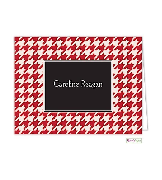 Red Houndstooth Modern Folded Notes