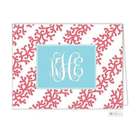 Coral Stripe Modern Folded Notes