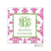 Pink Damask Modern Enclosure Card