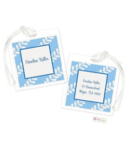 Personalized Blue Vines Modern Bag Tags
