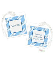 Personalized Blue Vines Modern Bag Tags
