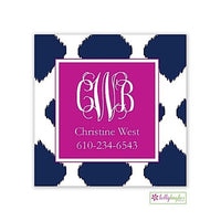 Navy Ikat Modern Gift Sticker