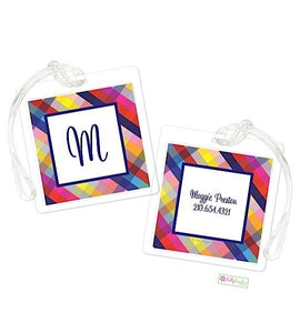 Personalized Gingham Modern Bag Tags
