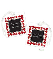 Personalized Red Houndstooth Modern Bag Tags
