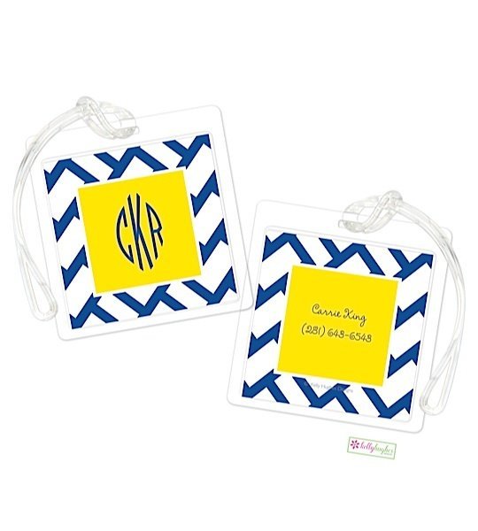Personalized Basketweave Modern Bag Tags