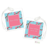 Personalized Pink Cherry Blossom Modern Bag Tags