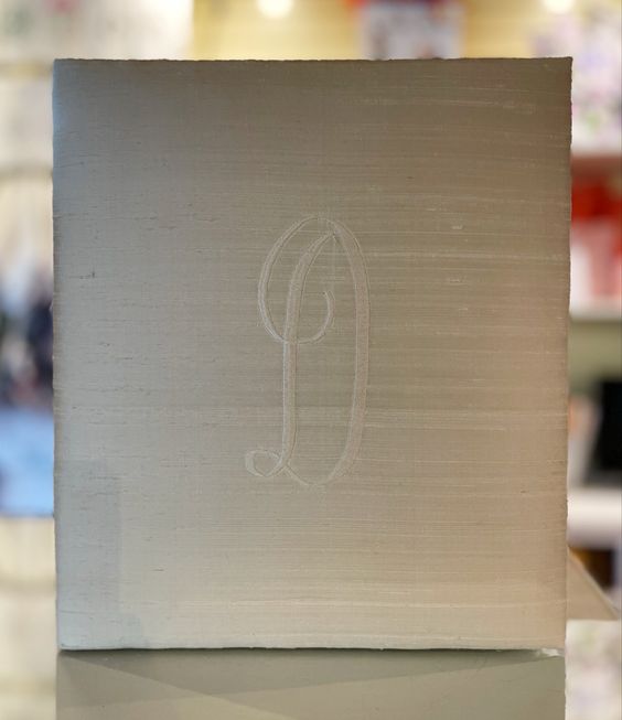 Monogrammed Silk Wedding Album
