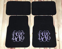 Monogrammed Car Mats - Rear Wheel Drive 2 or 4 piece set
