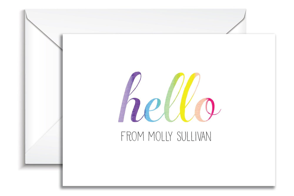 Rainbow Hello Classic Folded Notes