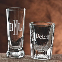 Monogrammed 2oz. Fluted Shot Glass