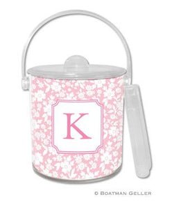 Petite Flower Monogrammed Lucite Ice Bucket