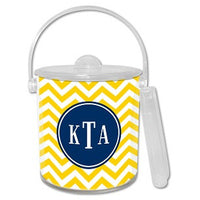 Chevron Monogrammed Lucite Ice Bucket