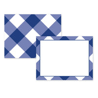 Navy Buffalo Check Boutique Flat Cards
