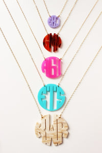 Nice Block Monogram Necklace