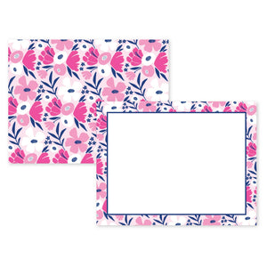 Pink/Navy Floral Boutique Flat Cards