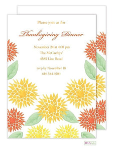 Garden Mums - Thanksgiving Holiday Invitation