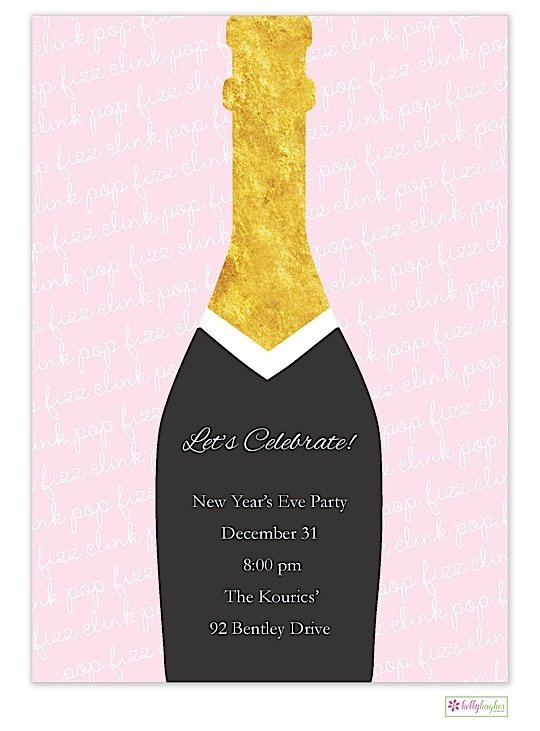 Pop! Fizz! Clink! - New Year's Eve Holiday Invitation