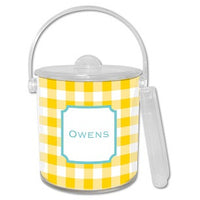 Classic Check Monogrammed Lucite Ice Bucket