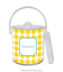 Classic Check Monogrammed Lucite Ice Bucket
