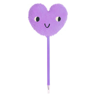 Purple Fuzzy Heart Pen