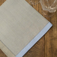 Grey & Blue Napkins/Set of 4