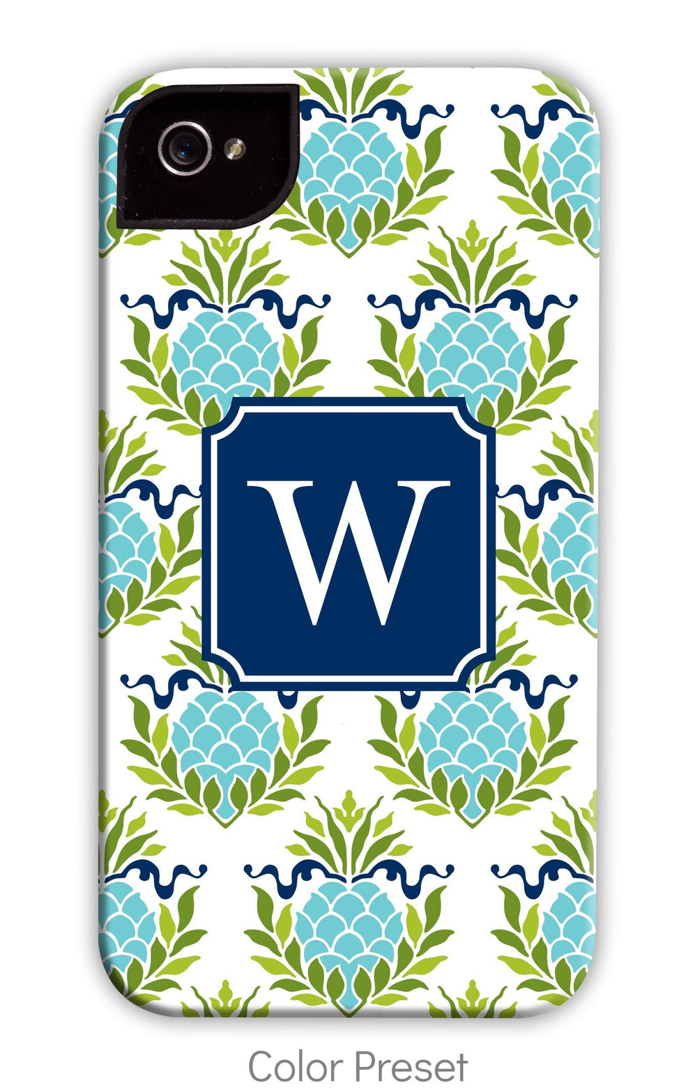 Pineapple Repeat Teal Phone Case