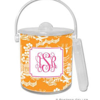 Chinoiserie Monogrammed Lucite Ice Bucket