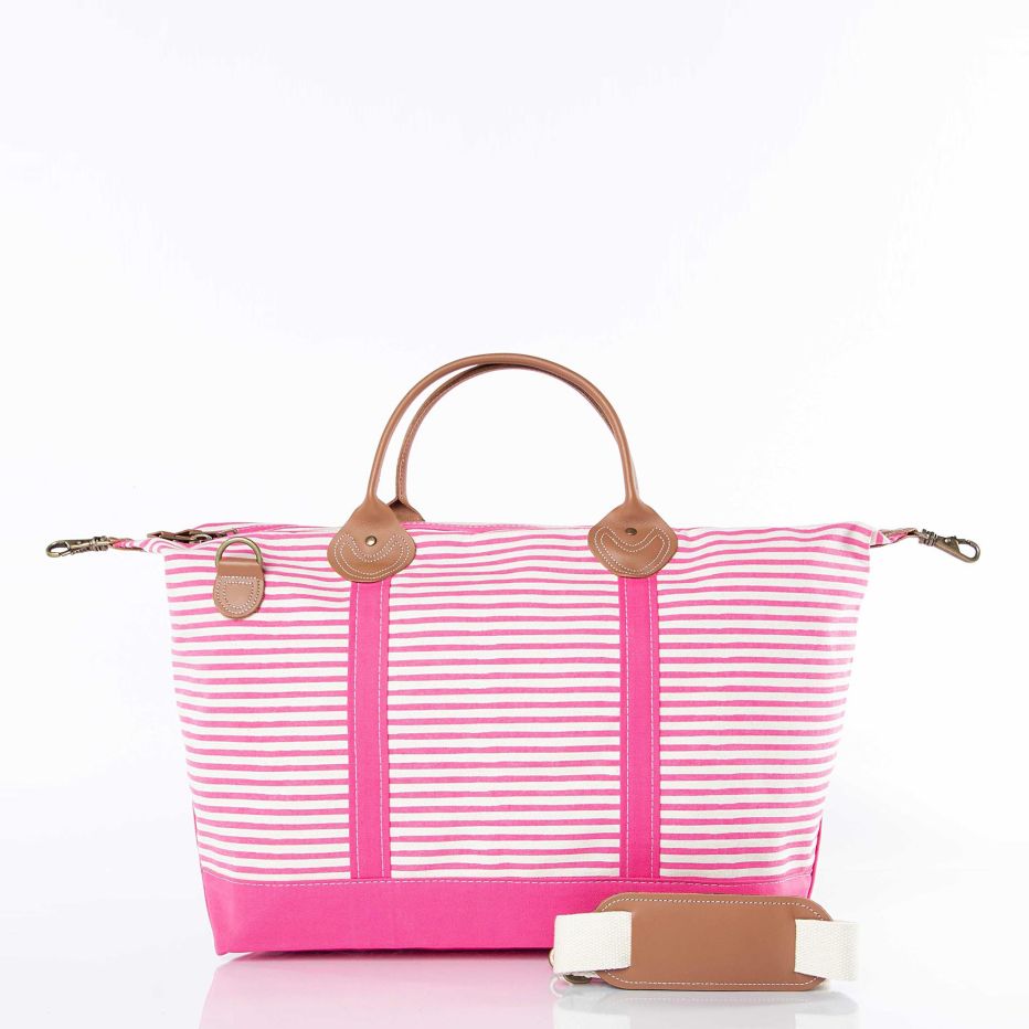 Monogrammed Stripes Weekender