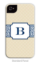 Greek Key Band Navy & Beige Phone Case
